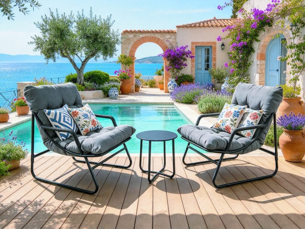 DES26566 Steel rope bistro set of 3
