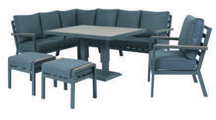 DEA26252 Alu. corner sofa set of 8