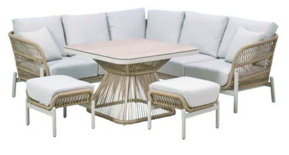 DEA26359 Alu. rattan corner sofa set