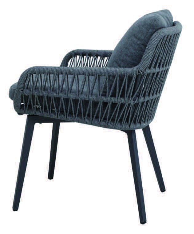 DEA251310 Alu. rope dining chair