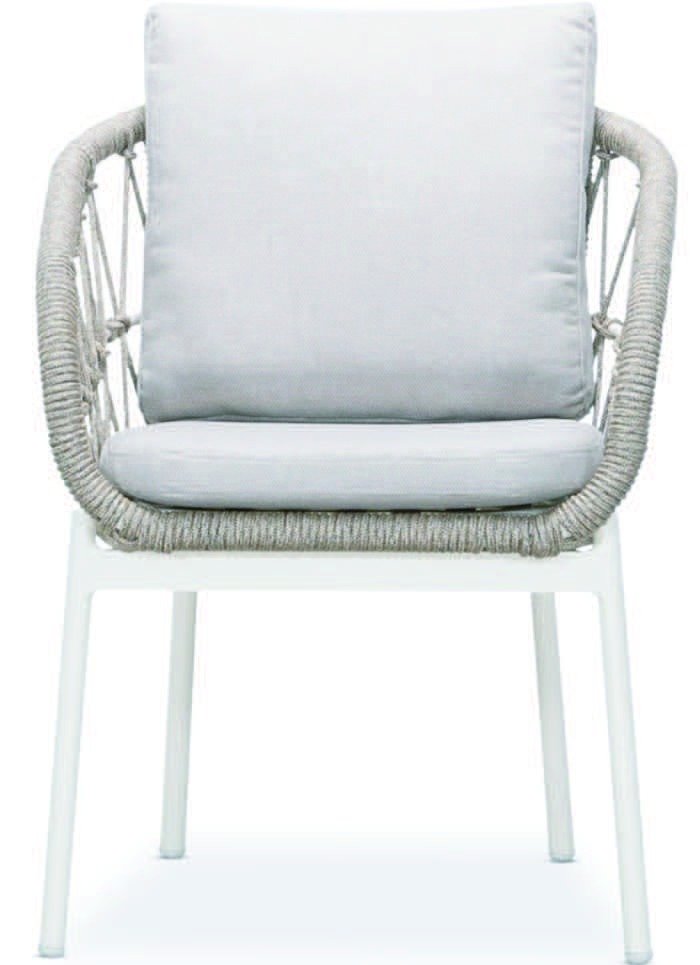 DEA251225 Alu. rope dining chair