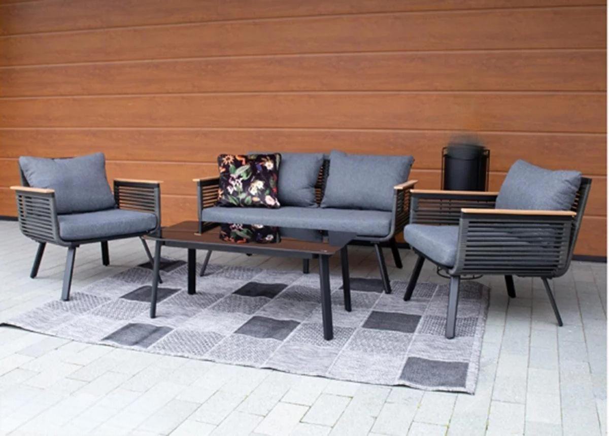DEA21727 — Alu.rattan sofa set of 4