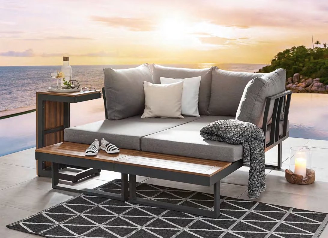 DEA251019 — Alu. corner sofa set of 3