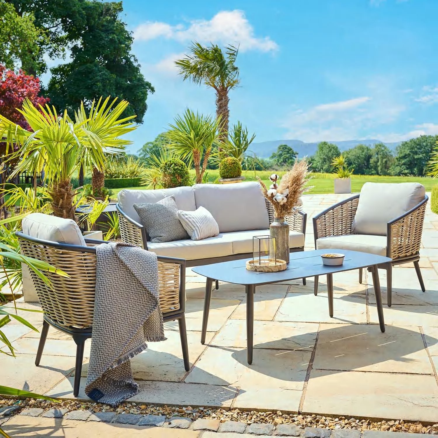 DEA251034 — Alu.rattan sofa set of 4