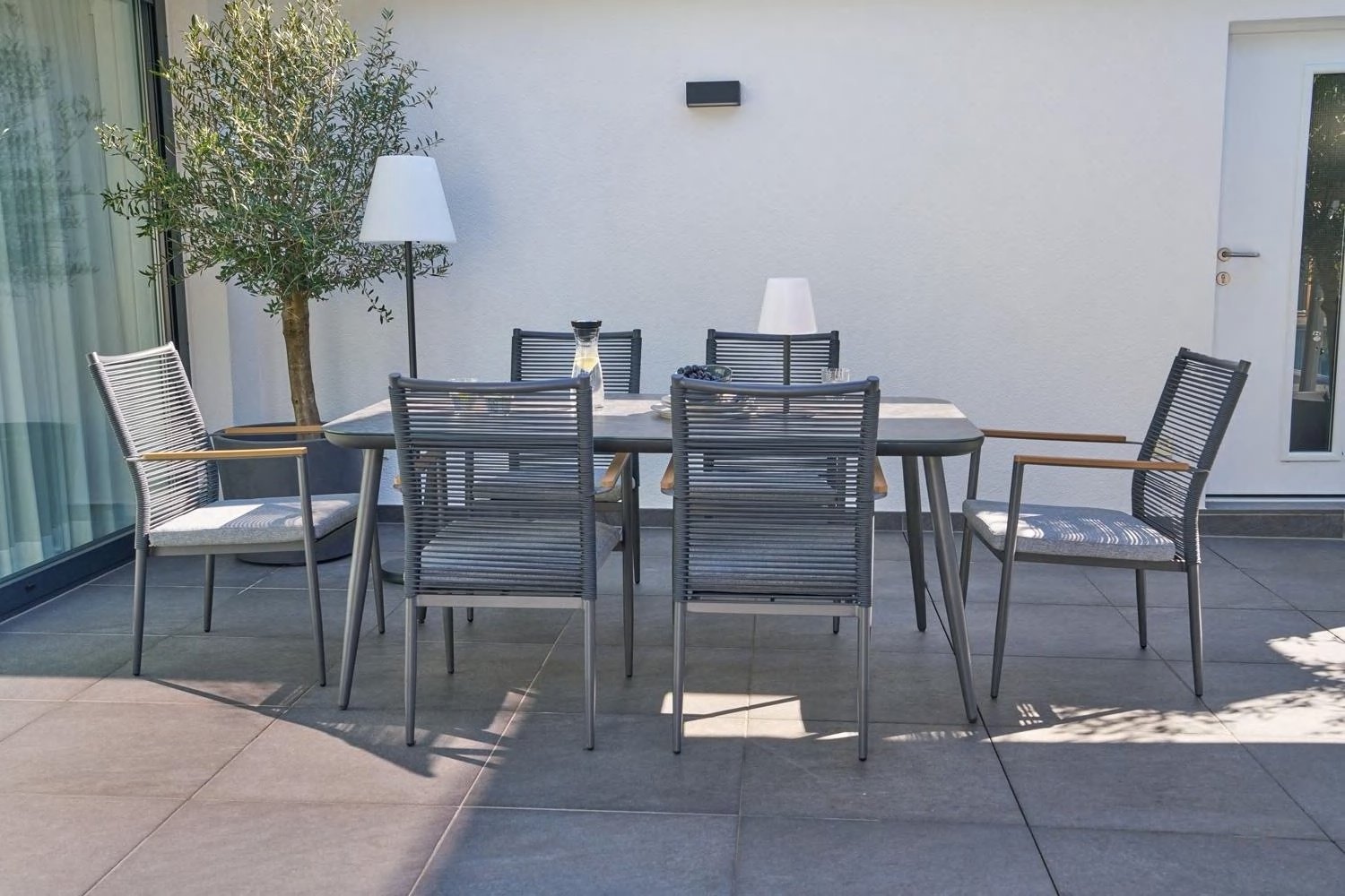 DEA251101 — Alu. rope dining set of 7