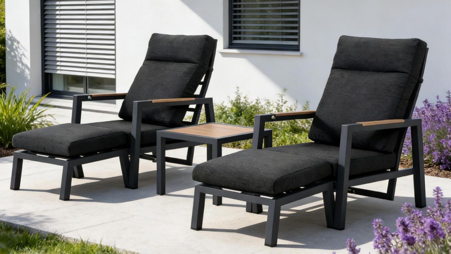 DEA251186 — Alu.recling sofa set of 5