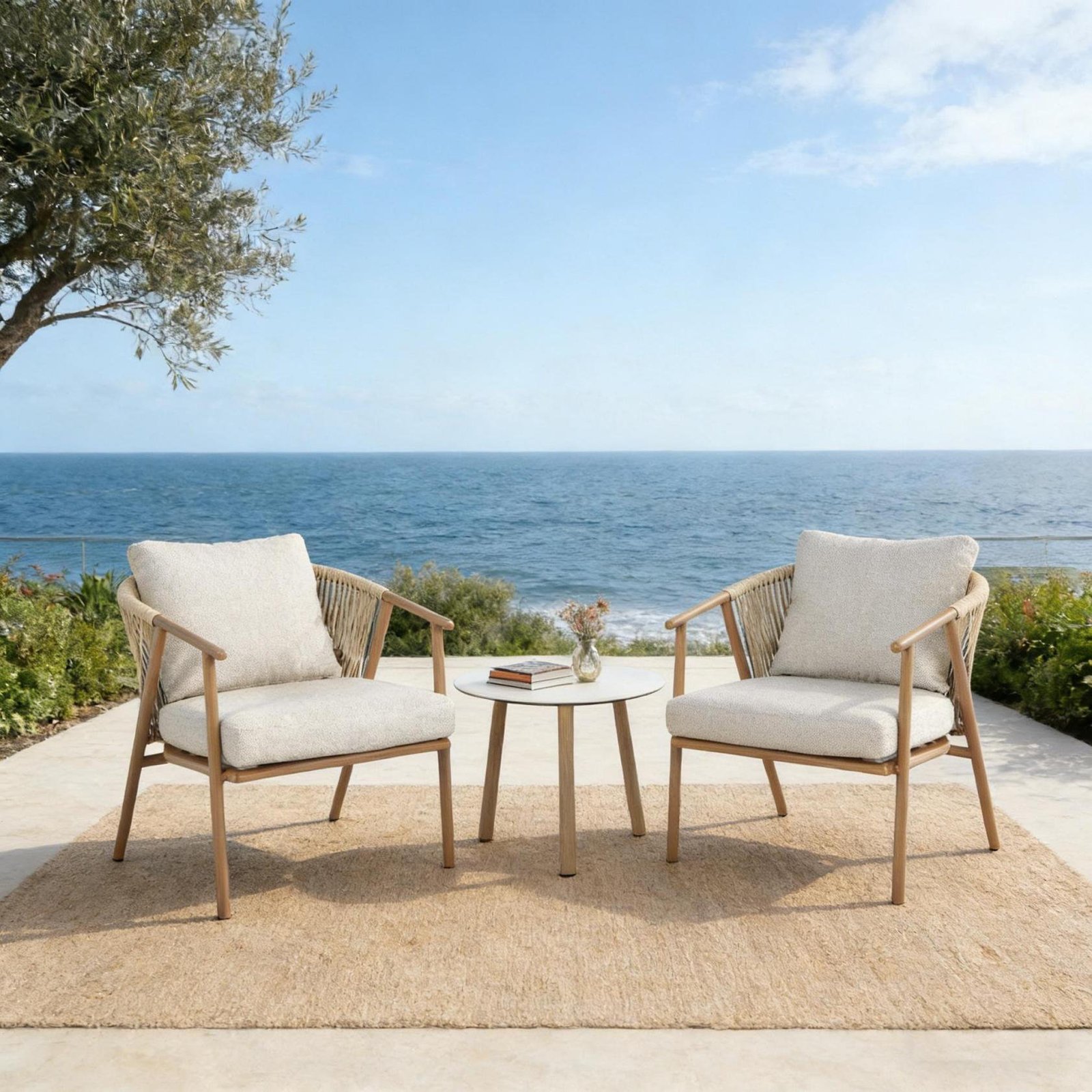 DEA26212 — Alu. rattan bistro set
