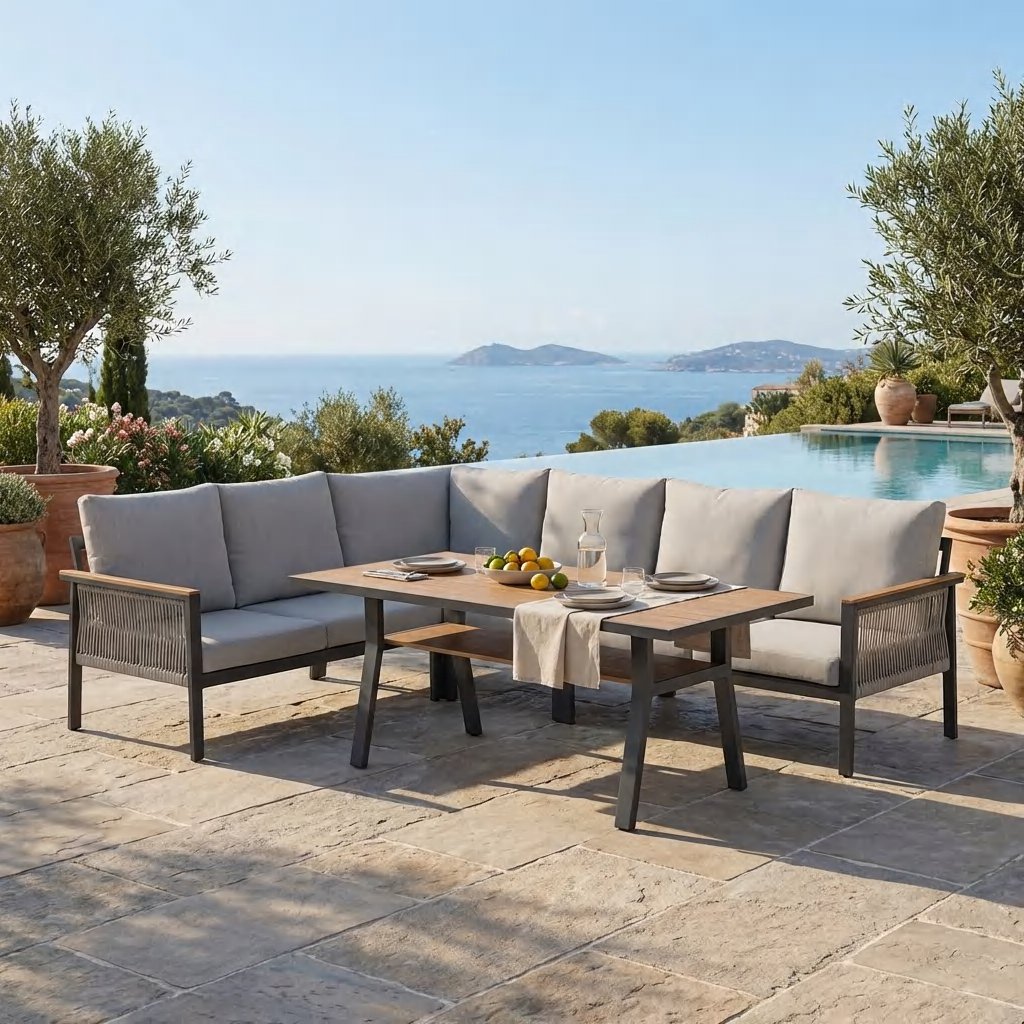 DEA26239 — Alu. rope Lounge Set of 5