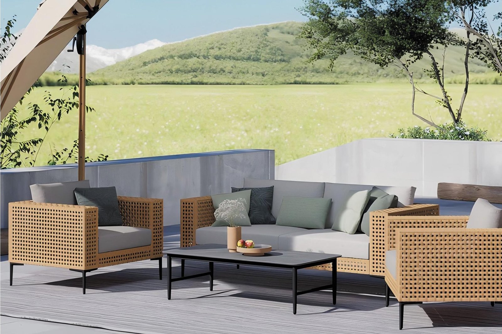 DES23221 Steel sofa set