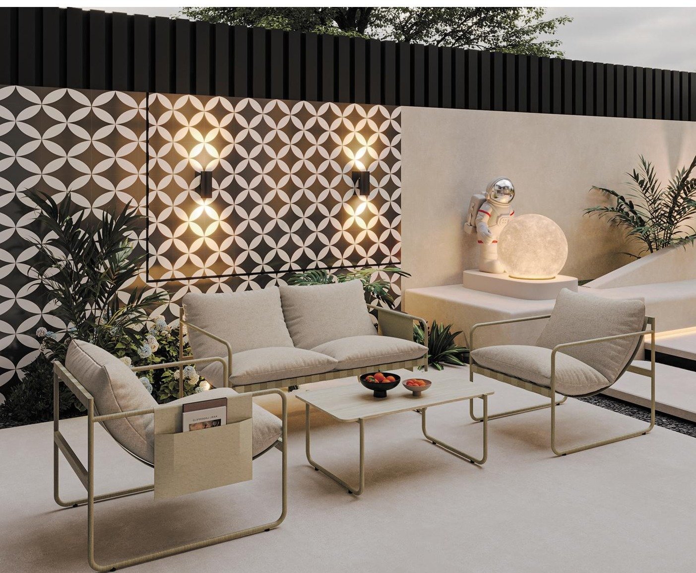 DES23310 Steel sofa set