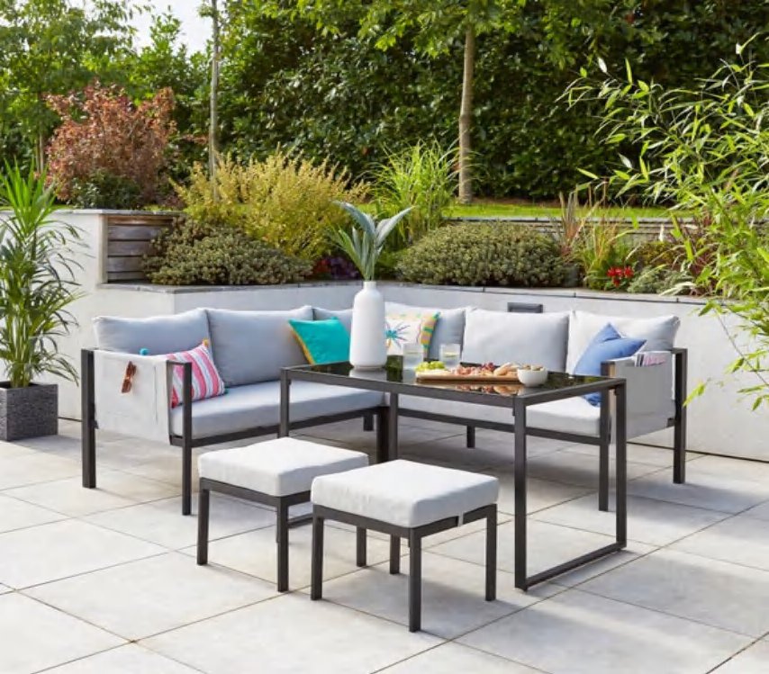 DES251089 — steel corner sofa set of 6