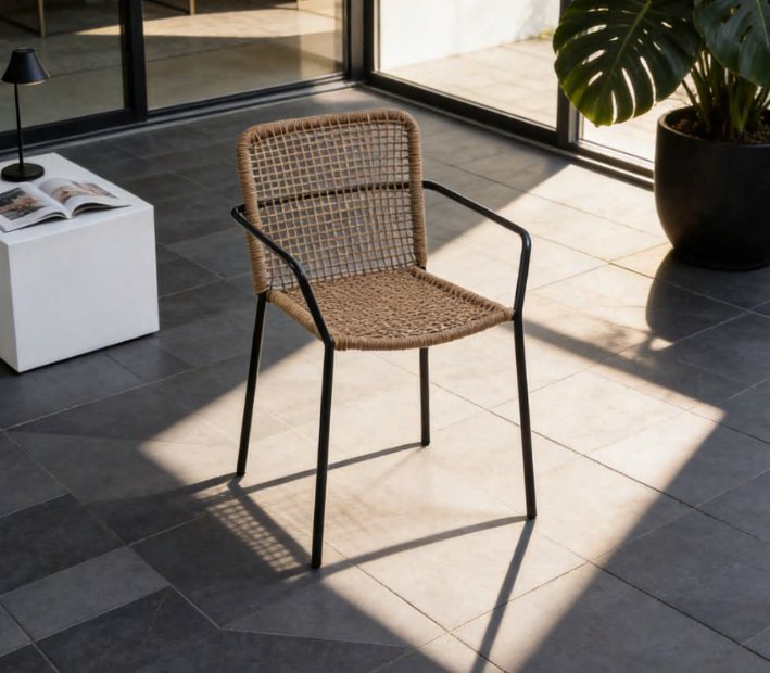 DES251199 — Steel rope dining chair