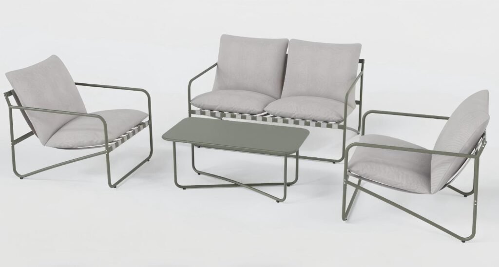 DES2601B Steel sofa set of 4