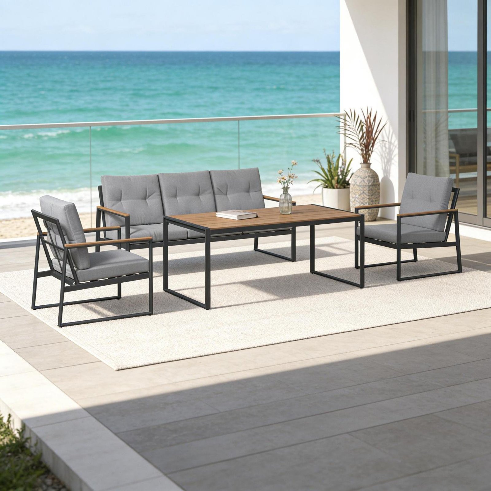 DES26231 — Steel sofa set of 4