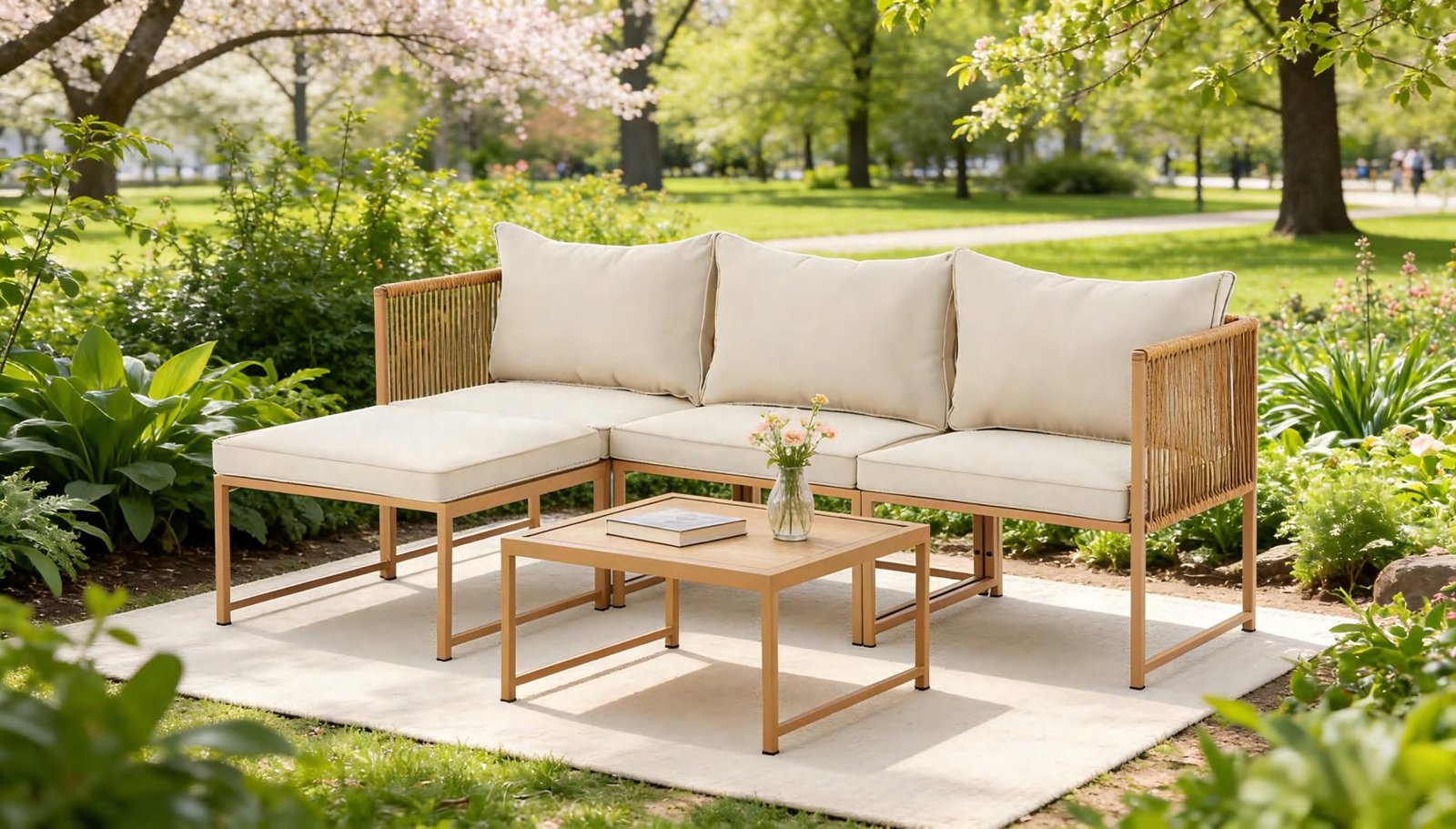 DES26312 — Steel corner sofa set