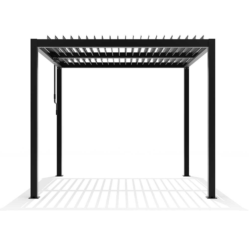 Black 3x3 louvered aluminium pergola
